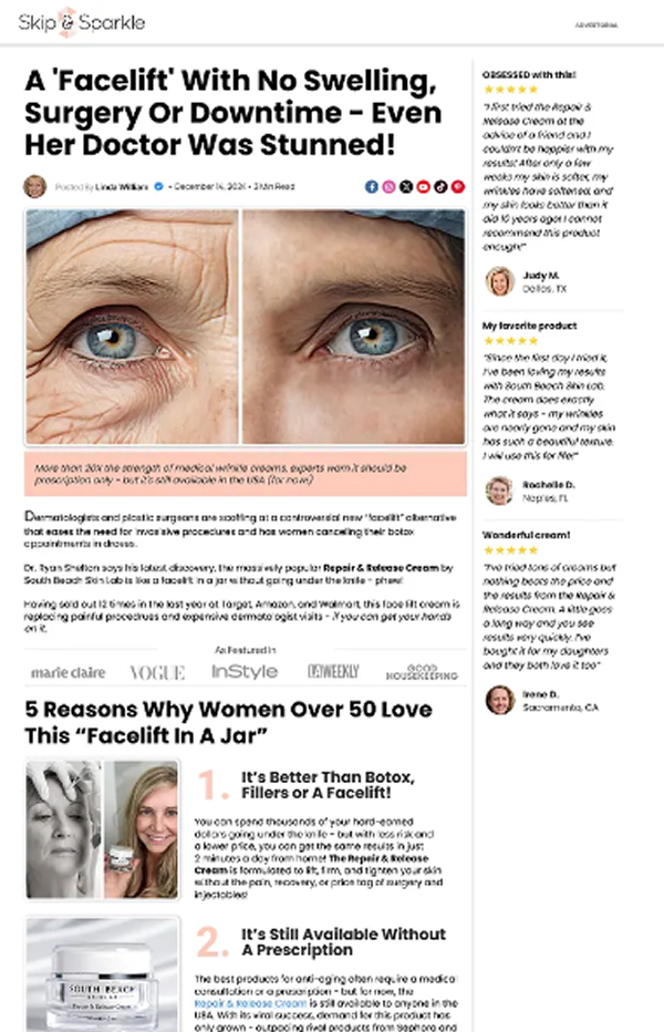 Example landing page